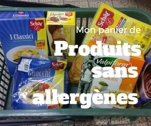 paniers produits sans allergènes. plv, fruits à coques