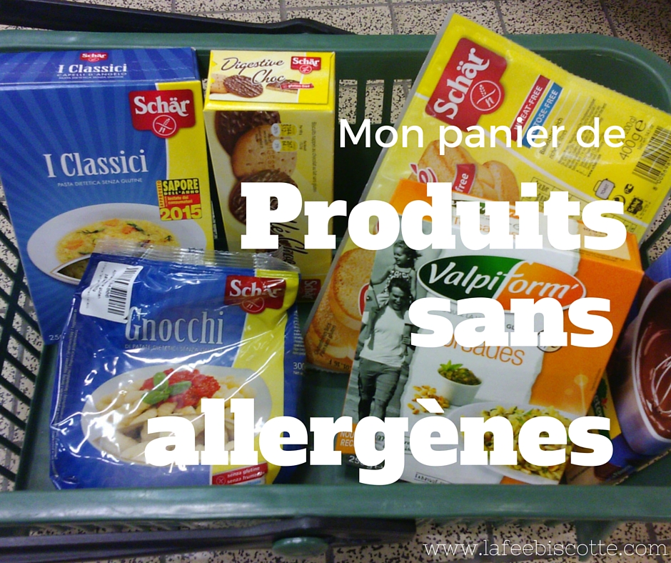 paniers produits sans allergènes. plv, fruits à coques