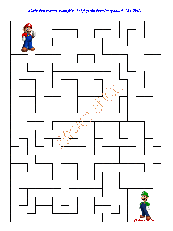 labyrinthe mario a imprimer